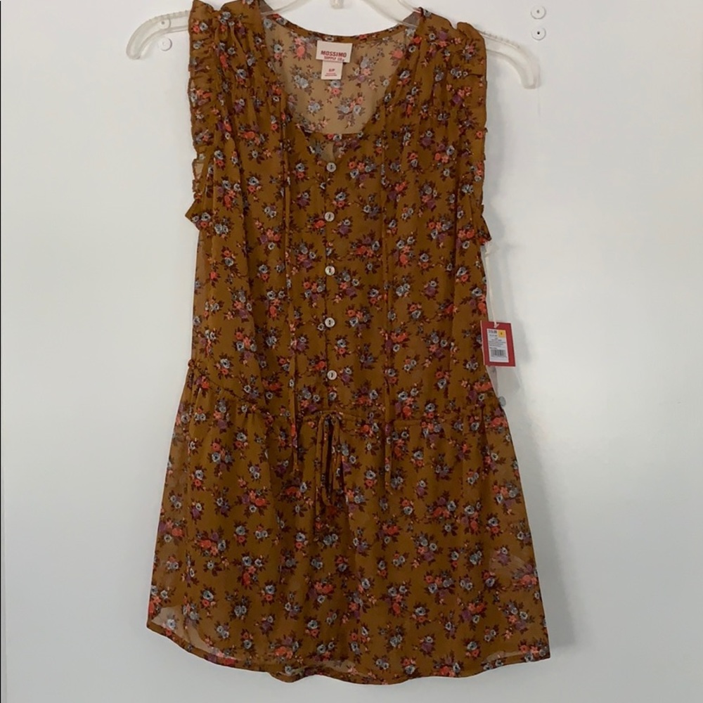 Floral tie sheer tank